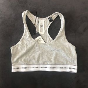 Guess Gray Logo Sports Bra